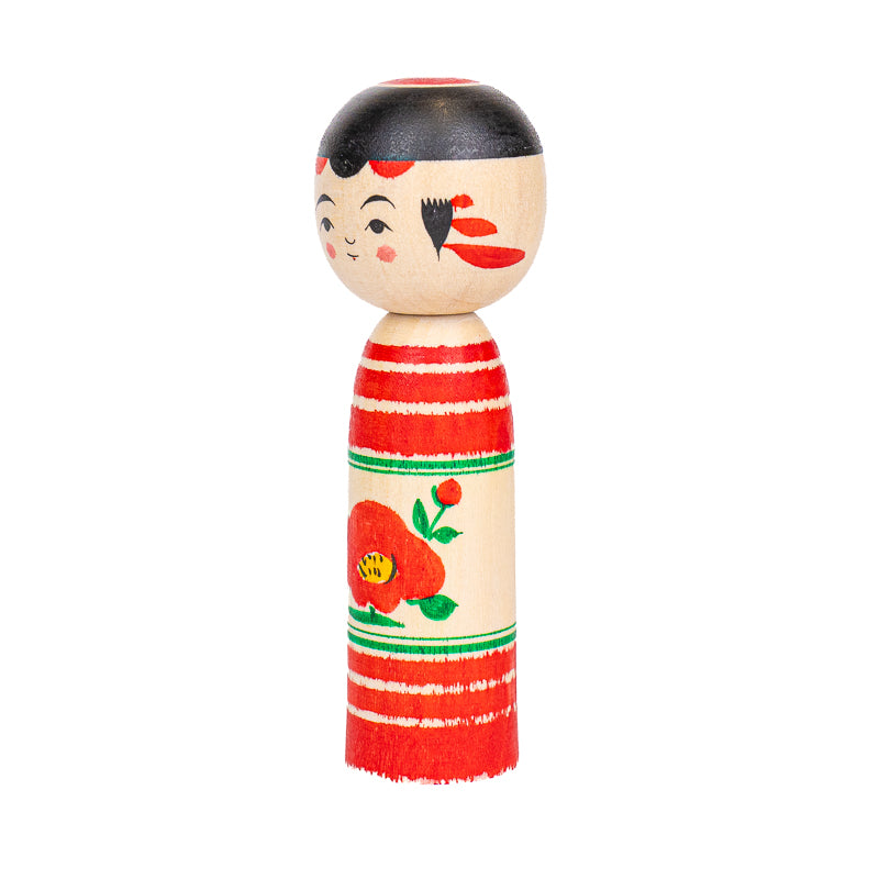 Muñeca Kokeshi Japonesa - Tsubaki Camelia - 9 cm