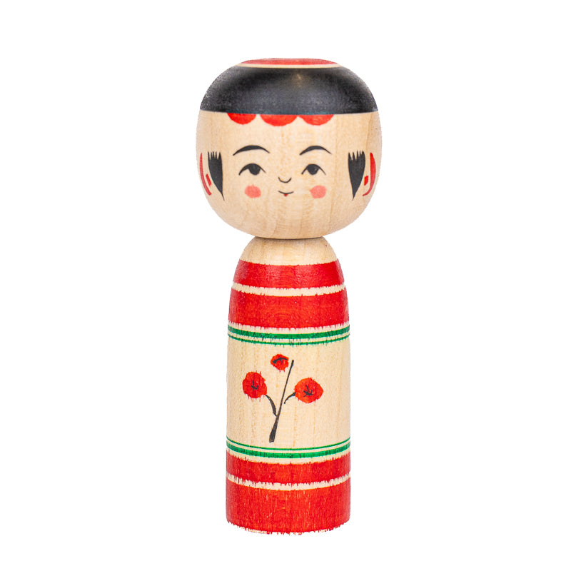 Muñeca Kokeshi Japonesa - Umeko Flor de Ciruelo - 7,5 cm