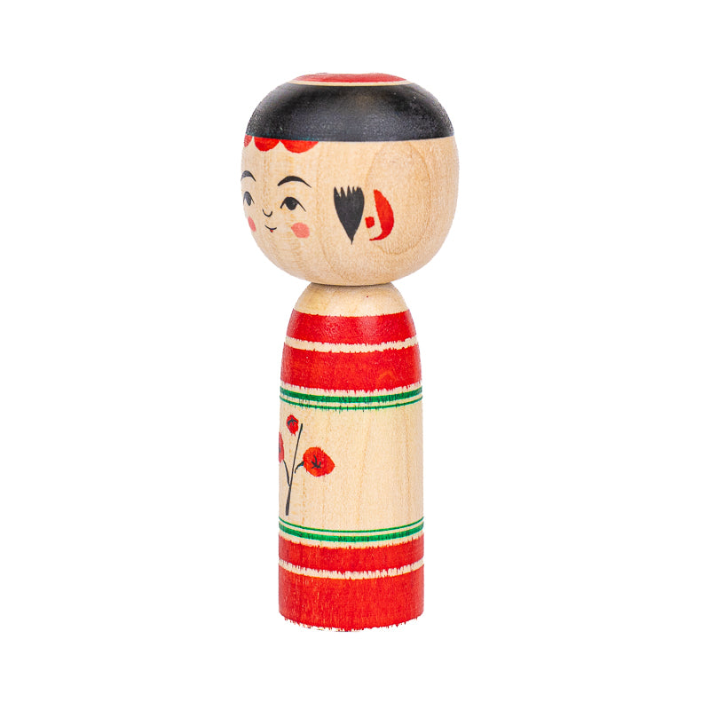 Muñeca Kokeshi Japonesa - Umeko Flor de Ciruelo - 7,5 cm