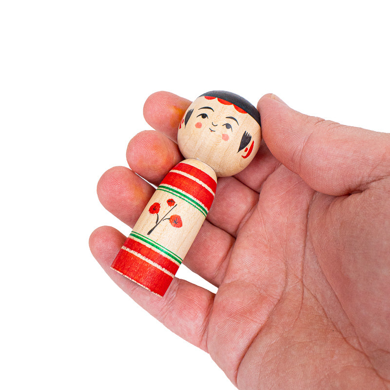 Muñeca Kokeshi Japonesa - Umeko Flor de Ciruelo - 7,5 cm