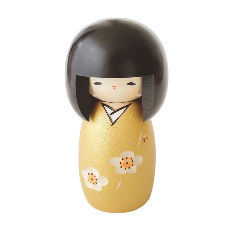 Muñeca Kokeshi Kaika Gold