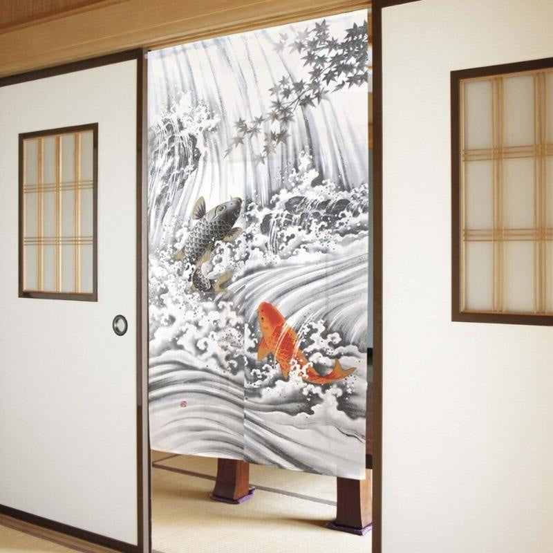 Noren Japonés Carpa Koi 85 x 150 cm