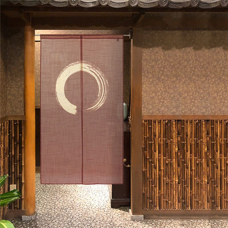 Noren Japonés Enso Marrón 85 x 150 cm