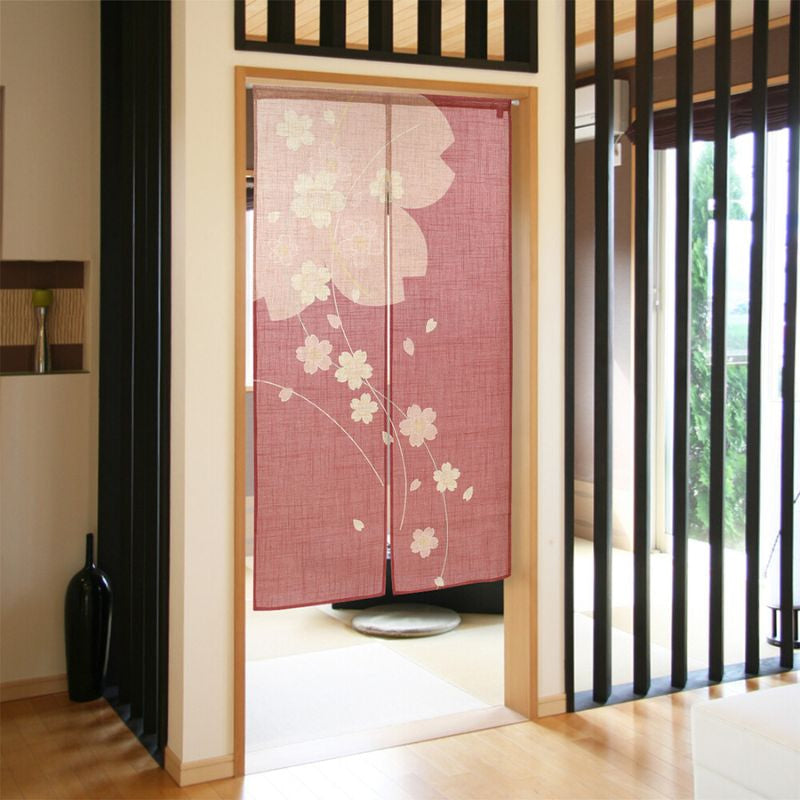 Noren Japonés Flor Sakura 85 x 150 cm