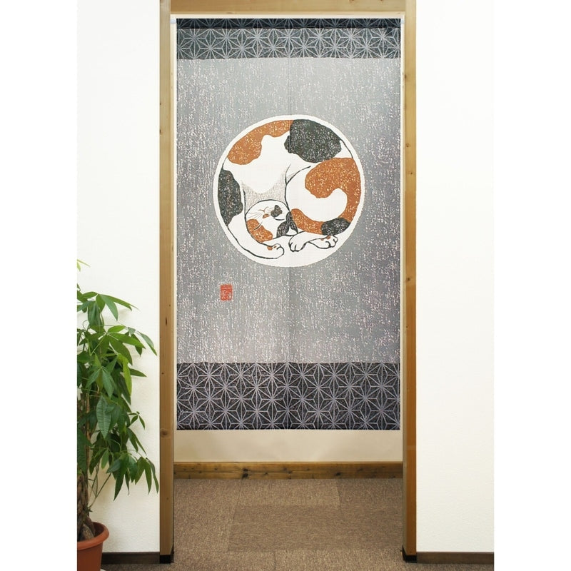 Noren Japonés Gato Asanoha 85 x 150 cm