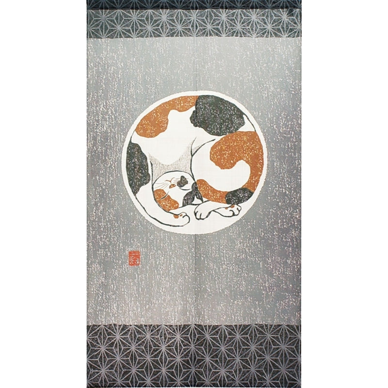 Noren Japonés Gato Asanoha 85 x 150 cm