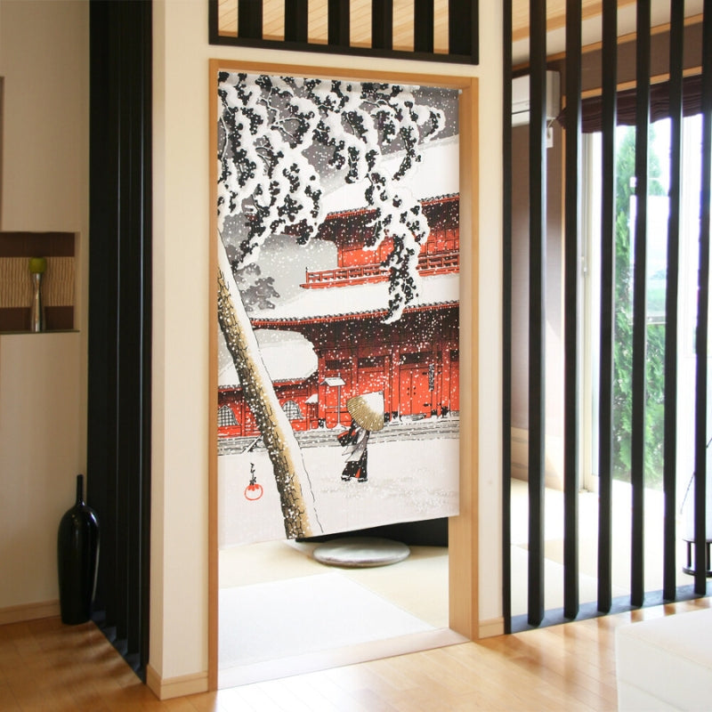 Noren Japonés Nieve 85 x 150 cm