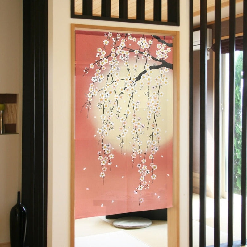 Cortinas de ciervo, estilo asiático japonés impreso pájaro rojo cortina  cocina puerta corredera pequeña ventana decoración de vidrio 26 x 40