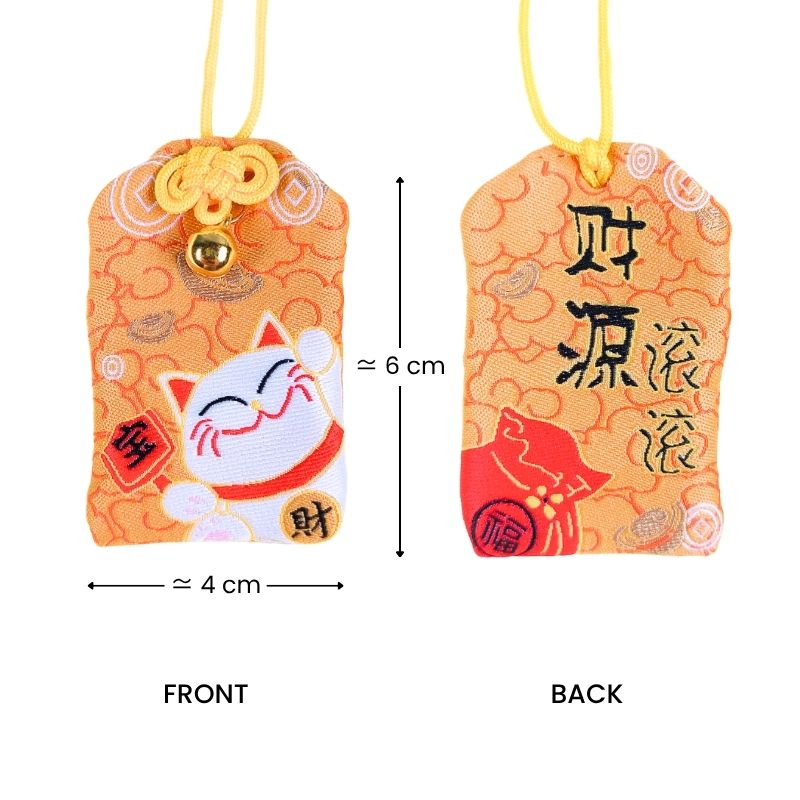 Omamori Kawaii Naranja - Maneki Neko