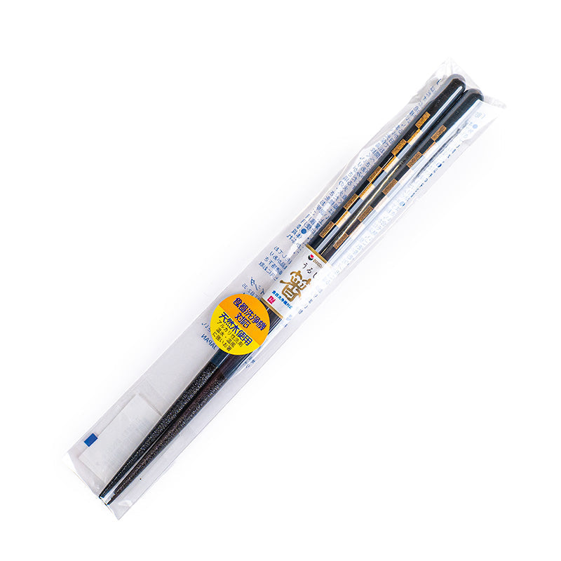 Palillos japoneses azul noche con motivos Ichimatsu dorados