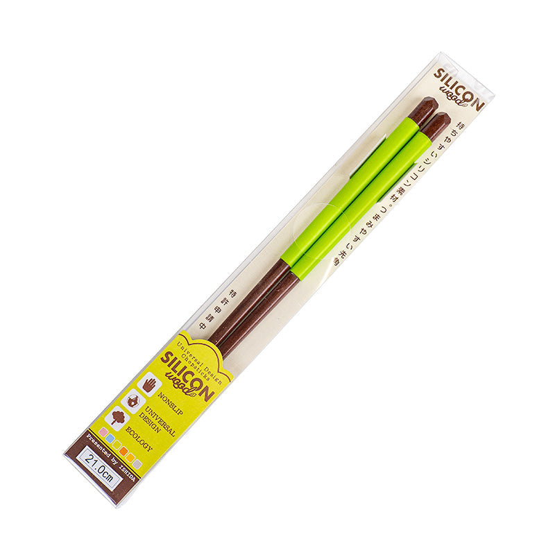 Palillos japoneses de silicona antideslizantes color verde