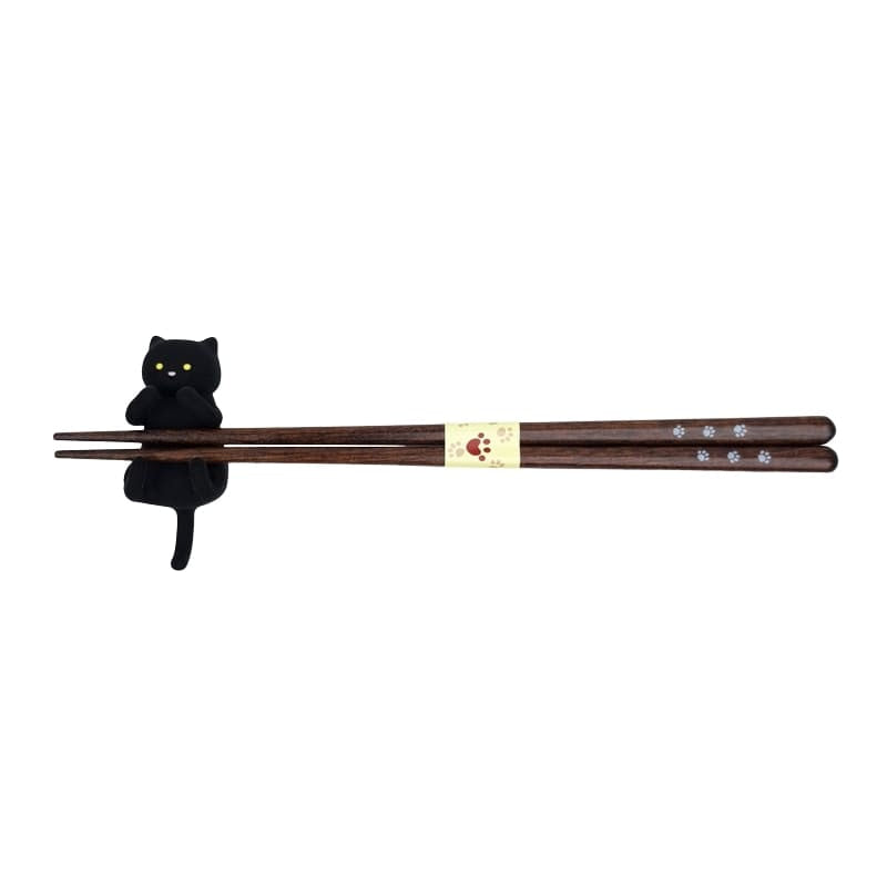 Palillos Japoneses Kawaii Gato Negro
