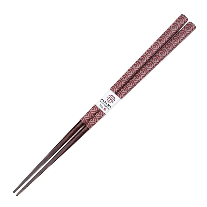 Palillos Japoneses Seigaiha Rojos