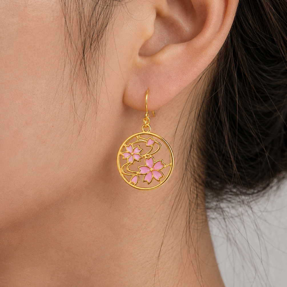 Pendientes Japoneses Calados Sakura