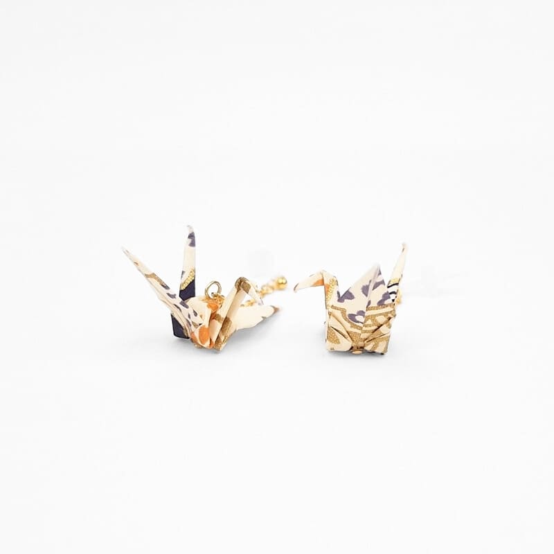 Pendientes Japoneses de Cadena Grulla Blanca