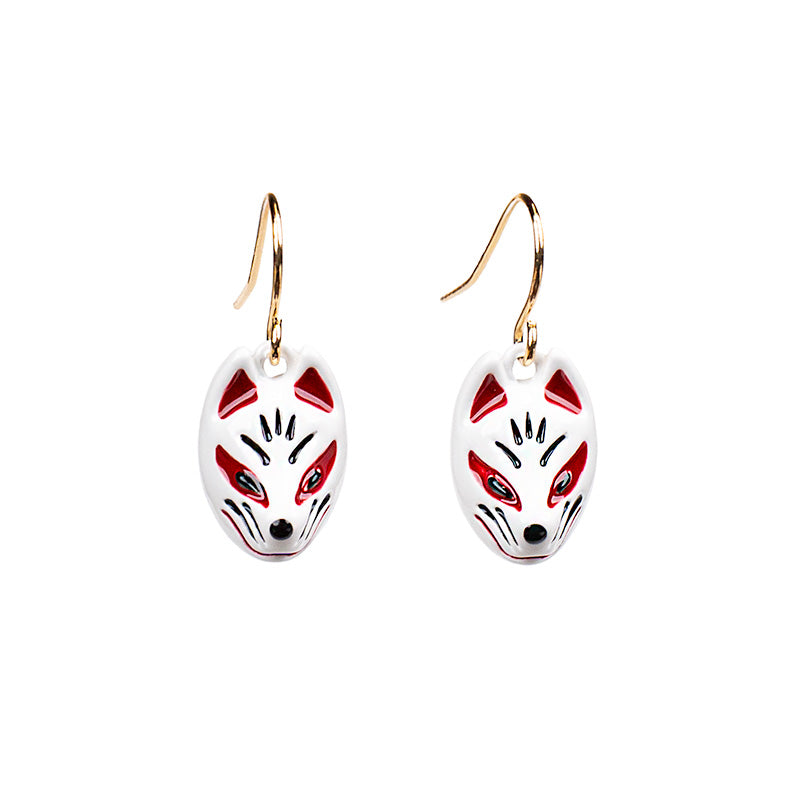 Pendientes Japoneses - Máscara Kitsune Blanca
