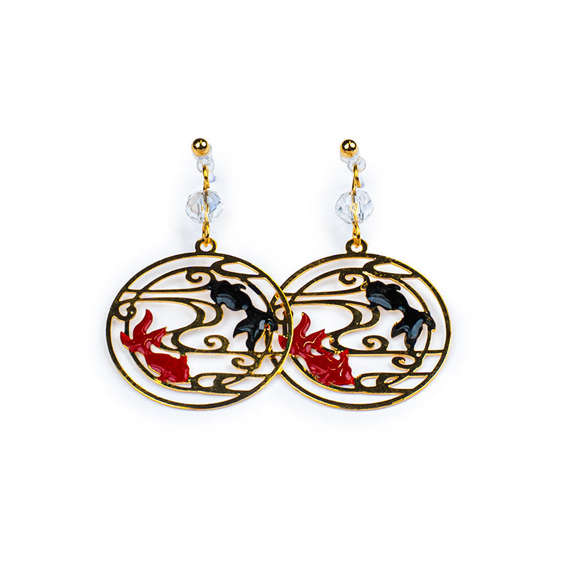 Pendientes Japoneses - Pez Rojo & Negro