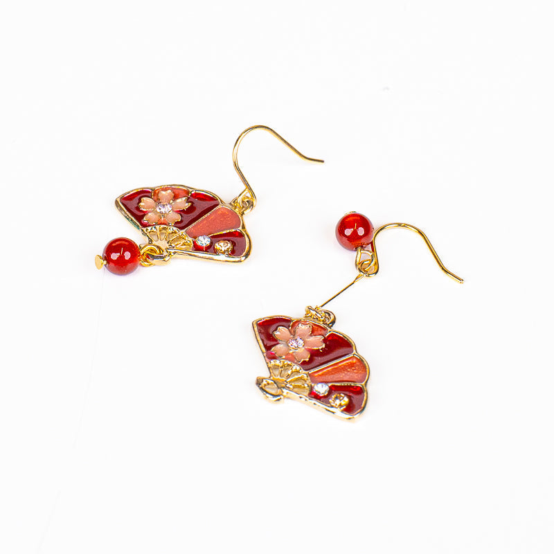 Pendientes japoneses Sensu rojos