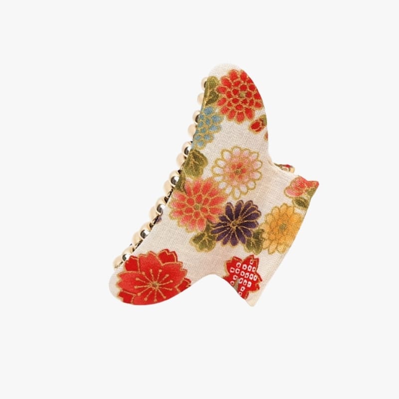 Pinza de pelo japonesa Tela blanca