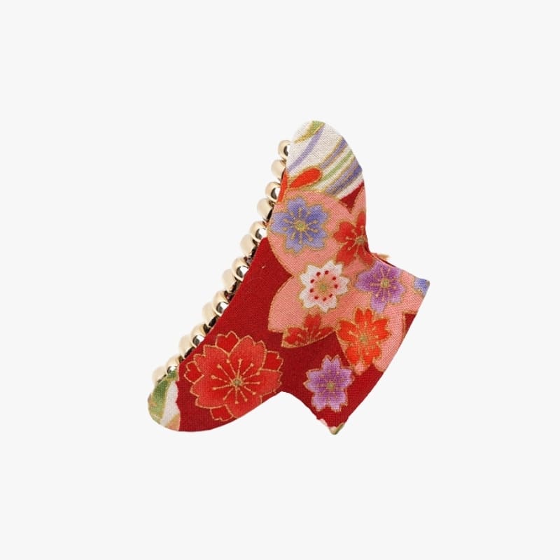 Pinza de pelo japonesa Tela roja