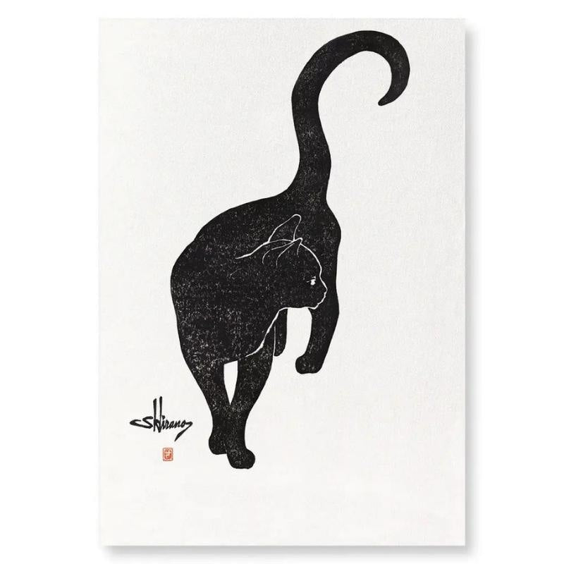 Pintura Japonesa Gato Negro