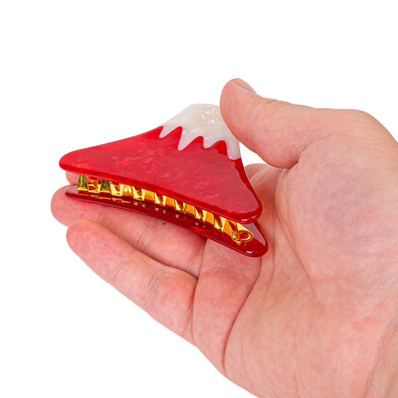 Pinza para el pelo japonesa con el Monte Fuji en rojo