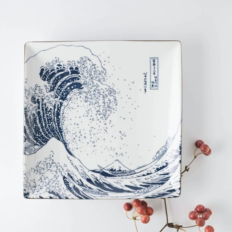 Plato Cuadrado Japonés Hokusai