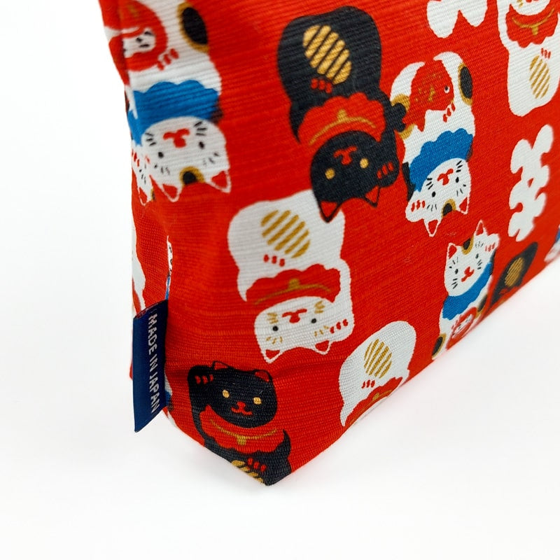 Maneki Neko Japanese Clutch Rojo