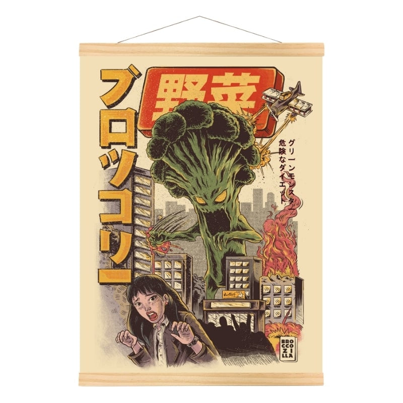 Póster Japonés Broccozilla A3