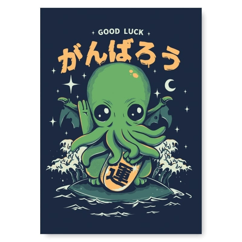 Póster Japonés Buena Suerte A3