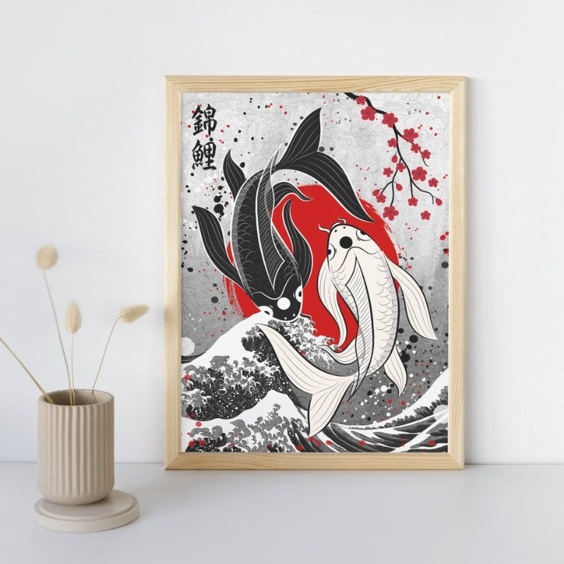 Póster Japonés Carpas Koi A3