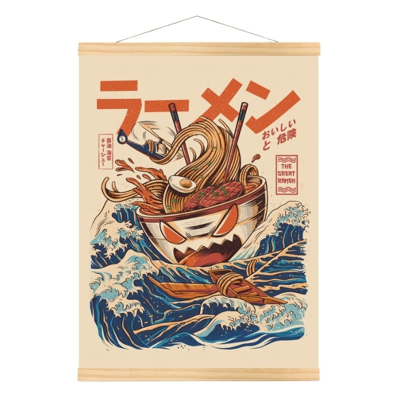 Póster Japonés El Gran Ramen de Kanagawa A3