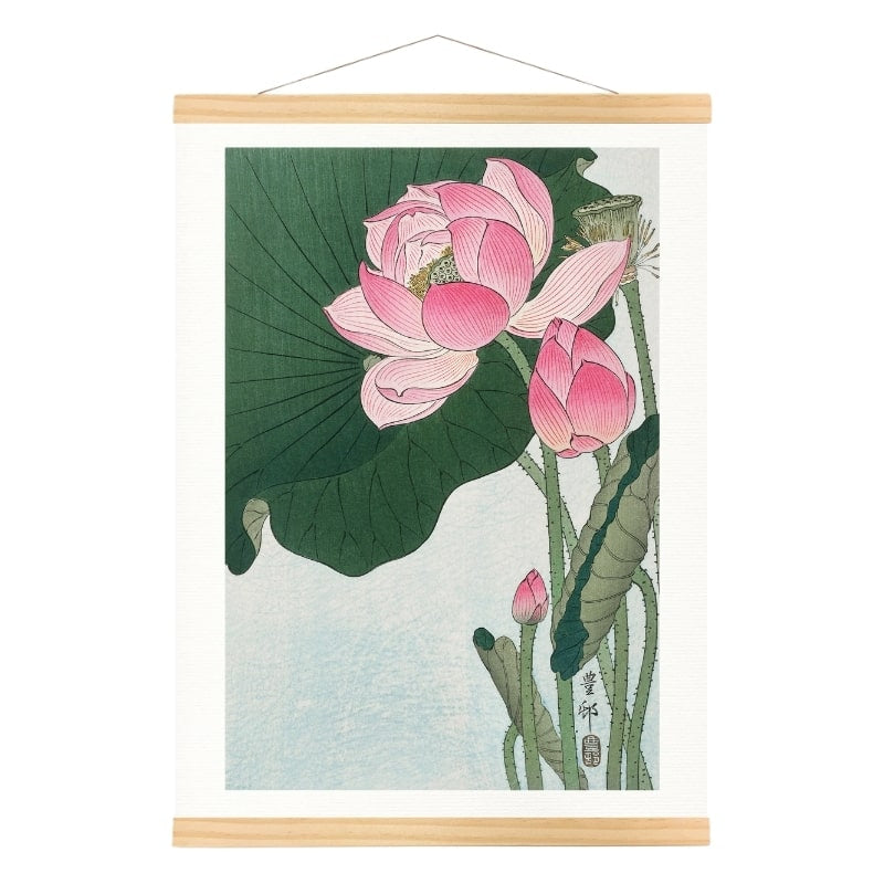 Póster Japonés Flor de Loto A3