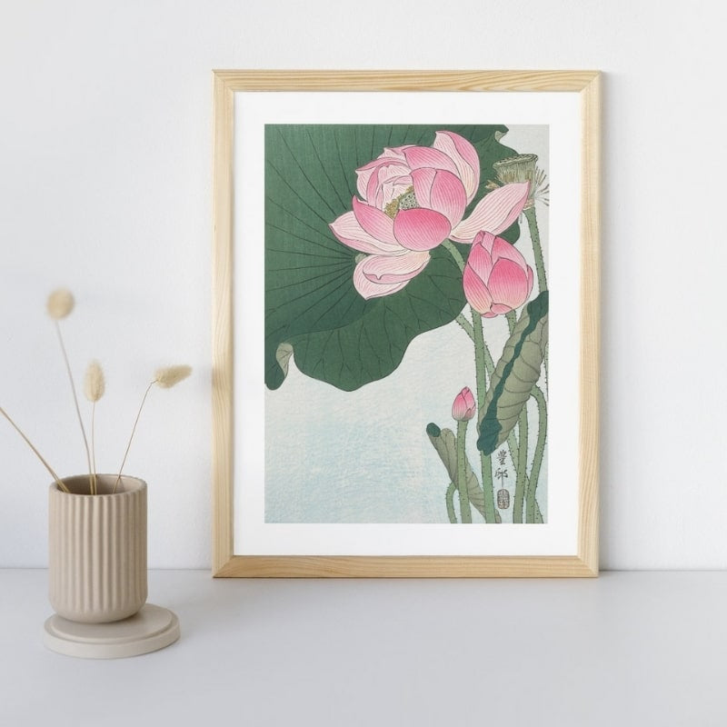 Póster Japonés Flor de Loto A3