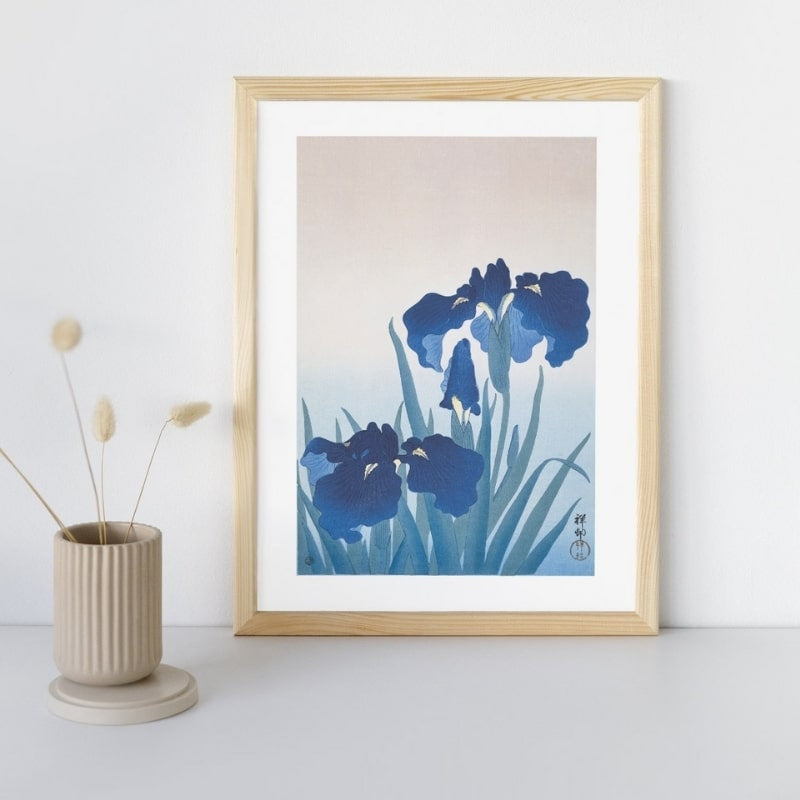 Póster Japonés Iris Azul A3