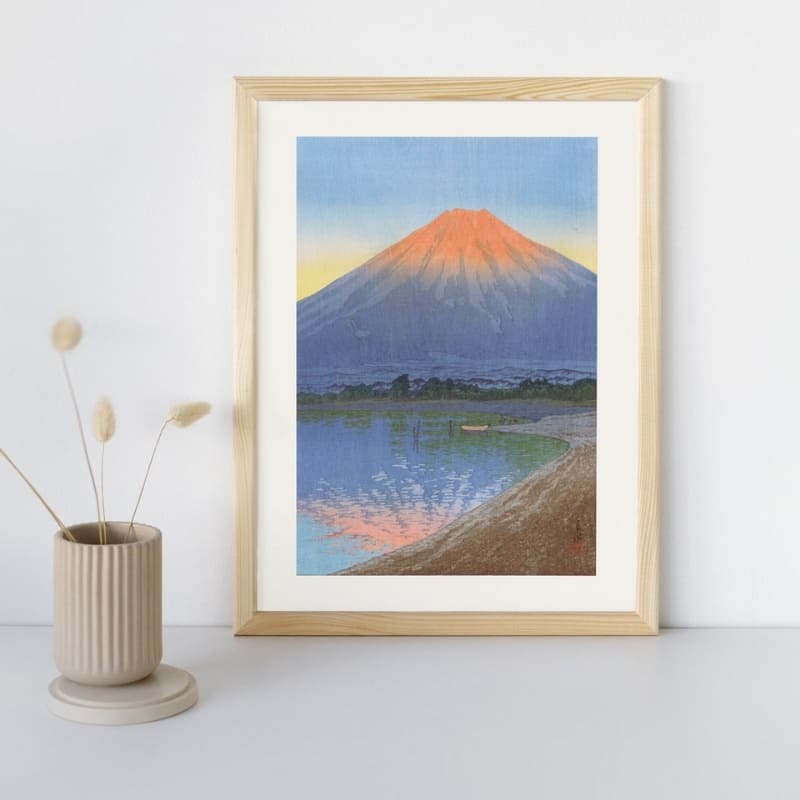 Póster Japonés Lago Yamanaka A3