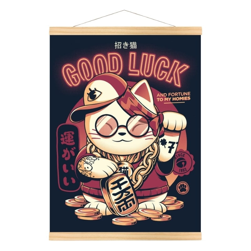Póster Japonés Maneki Neko A3