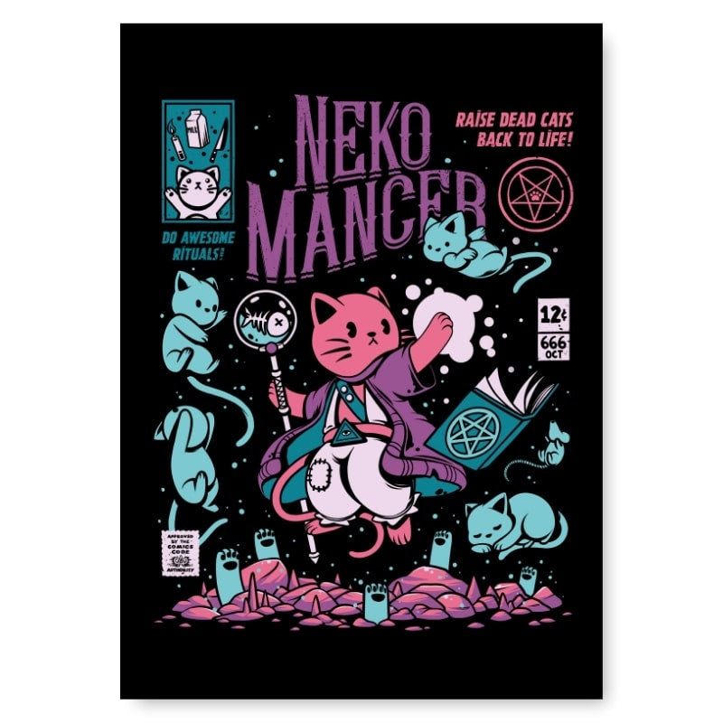 Póster Japonés Nekomancer A3