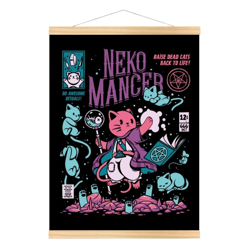 Póster Japonés Nekomancer A3