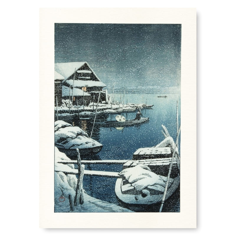 Póster Japonés Nieve en Mukojima A3