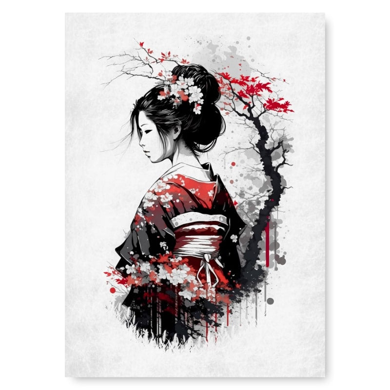 Póster Japonés Nostalgia de una Geisha A3