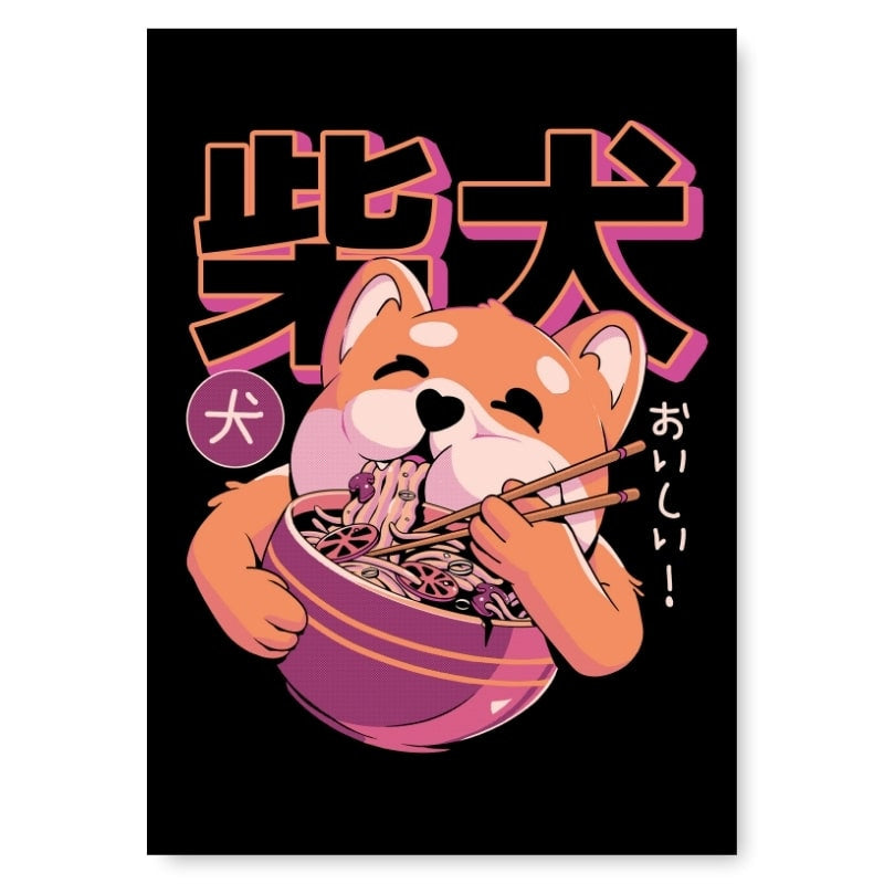 Póster Japonés Shiba Noodles A3