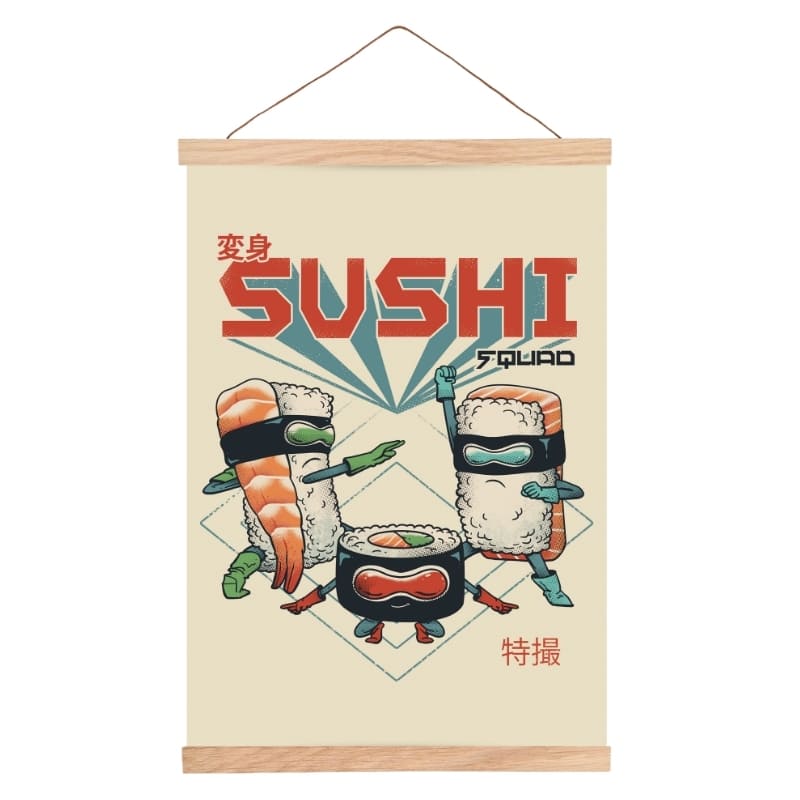 Póster Japonés Sushi Squad A3