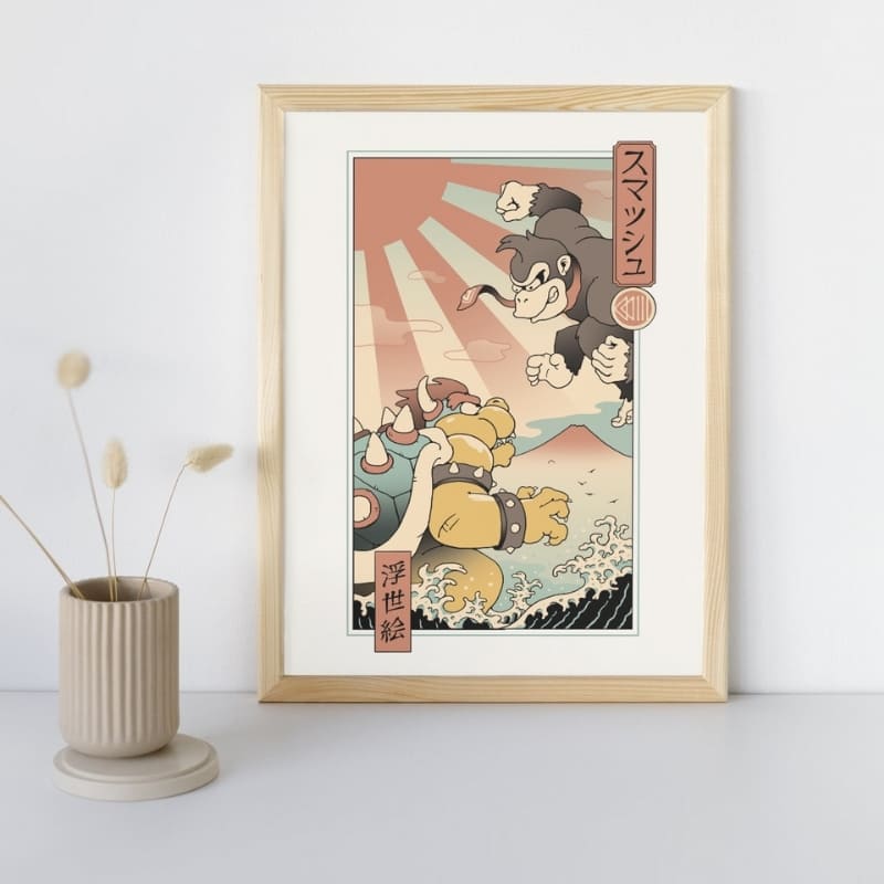 Póster Japonés Ukiyo-e Kaiju Smash A3