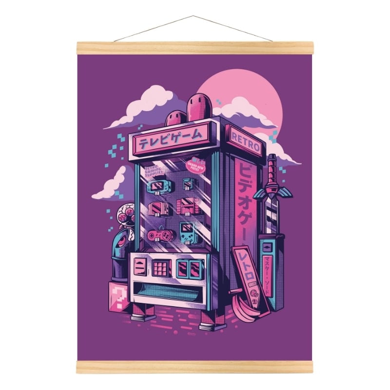 Póster Japonés Videojuegos Retro A3