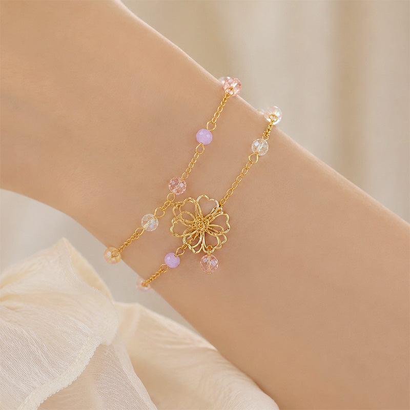 Pulsera Japonesa - Doble Cadena Sakura