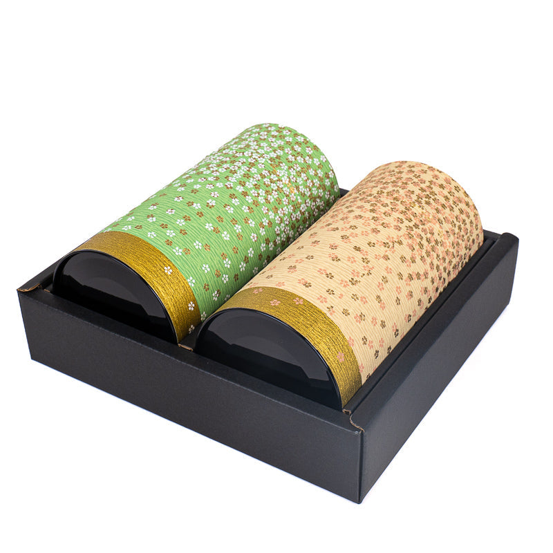Set de Dos Latas de Té con Papel Washi - Hanazono