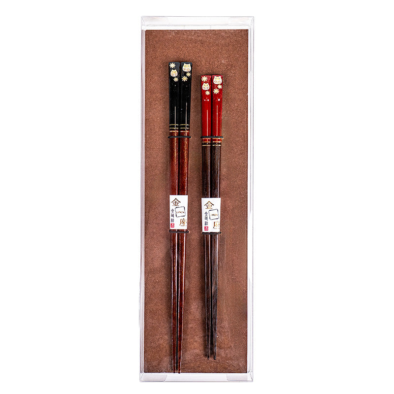 Set de dos palillos japoneses «Chouette»