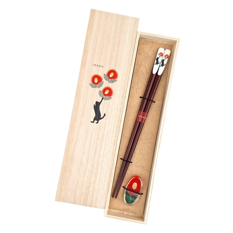 Set de Palillos Japoneses Neko Tsubaki
