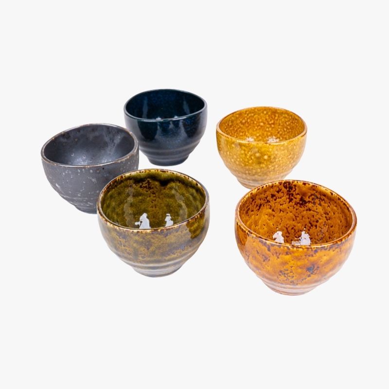 Set de regalo de 5 tazas japonesas Hannari